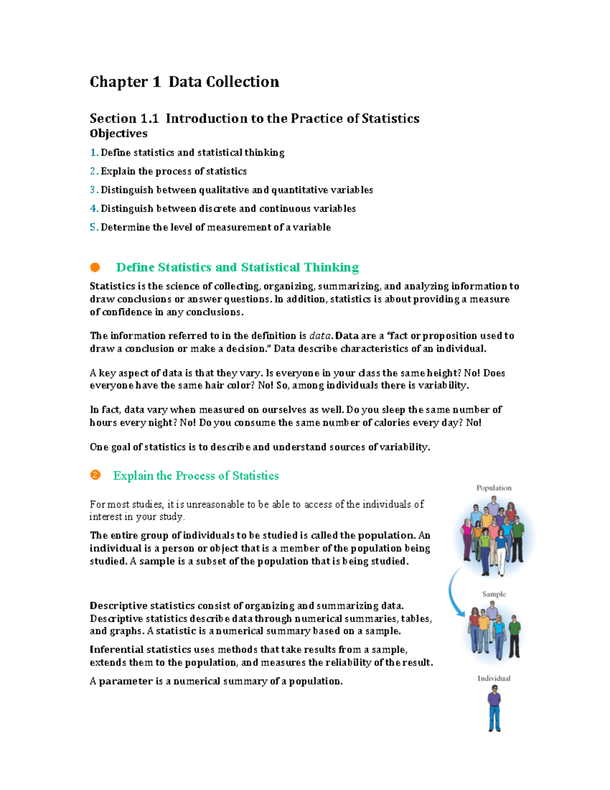 Chapter 1 - Introduction to Data Collection in Statistics - Studocu