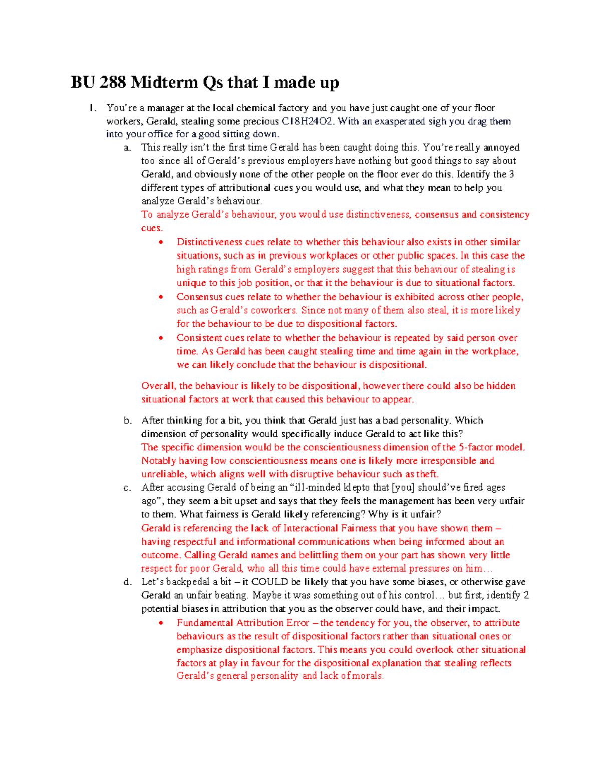 BU 288 Midterm Study Guide: Behavioral Analysis & Attribution Theory ...