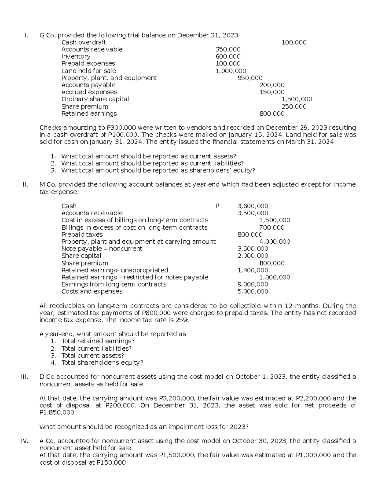 Inter-3-Exercises: Basic Practice Questions for Intermediate Accounting ...