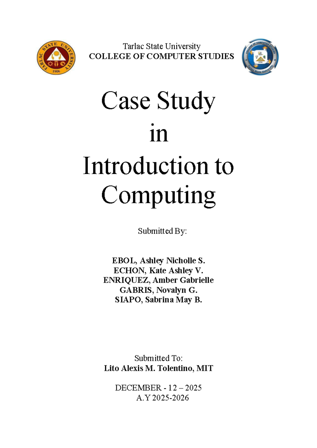 Case Study: Cyber Threats in Computing (CS 101) - Studocu