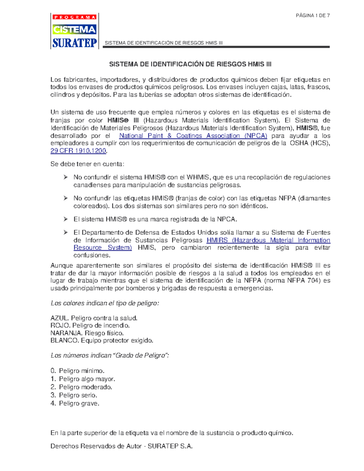 HMIS III - Sistema de Identificación de Riesgos y Etiquetado Seguro ...