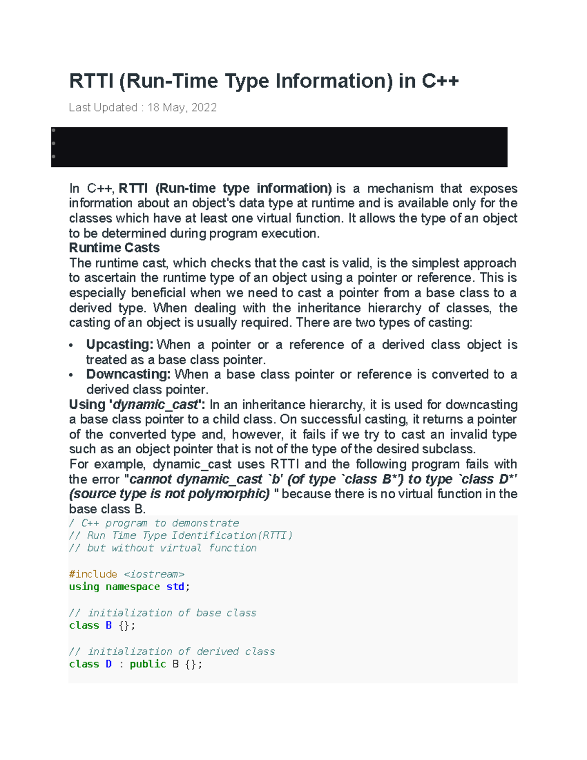 RTTI (Run-Time Type Info) in C++: Understanding Casting Mechanisms ...
