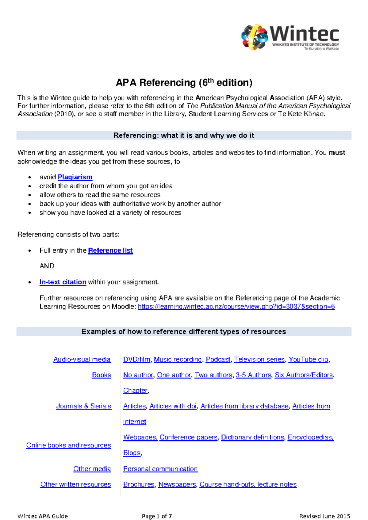 APA 6th Edition: Simple Guide to Referencing and Citations - Studocu