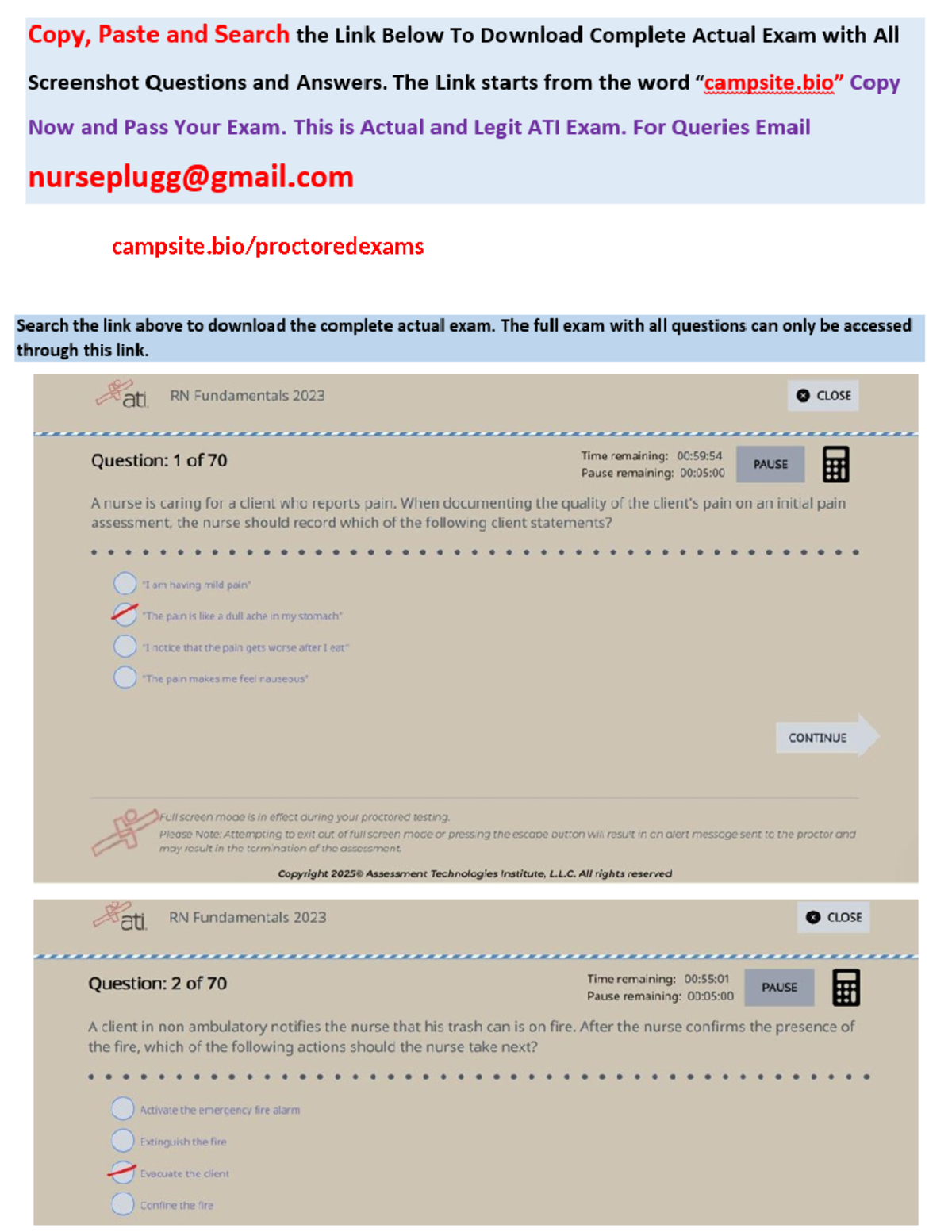 ATI RN Fundamentals 2023 Proctored Exam with NGN 70 Qs & Answers - Studocu