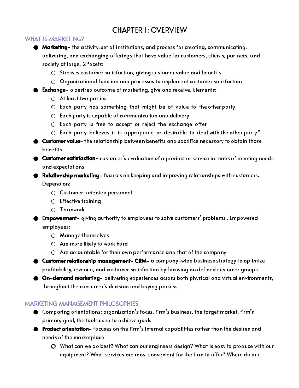 Marketing Management Exam 1 Study Notes: Key Concepts & Strategies ...