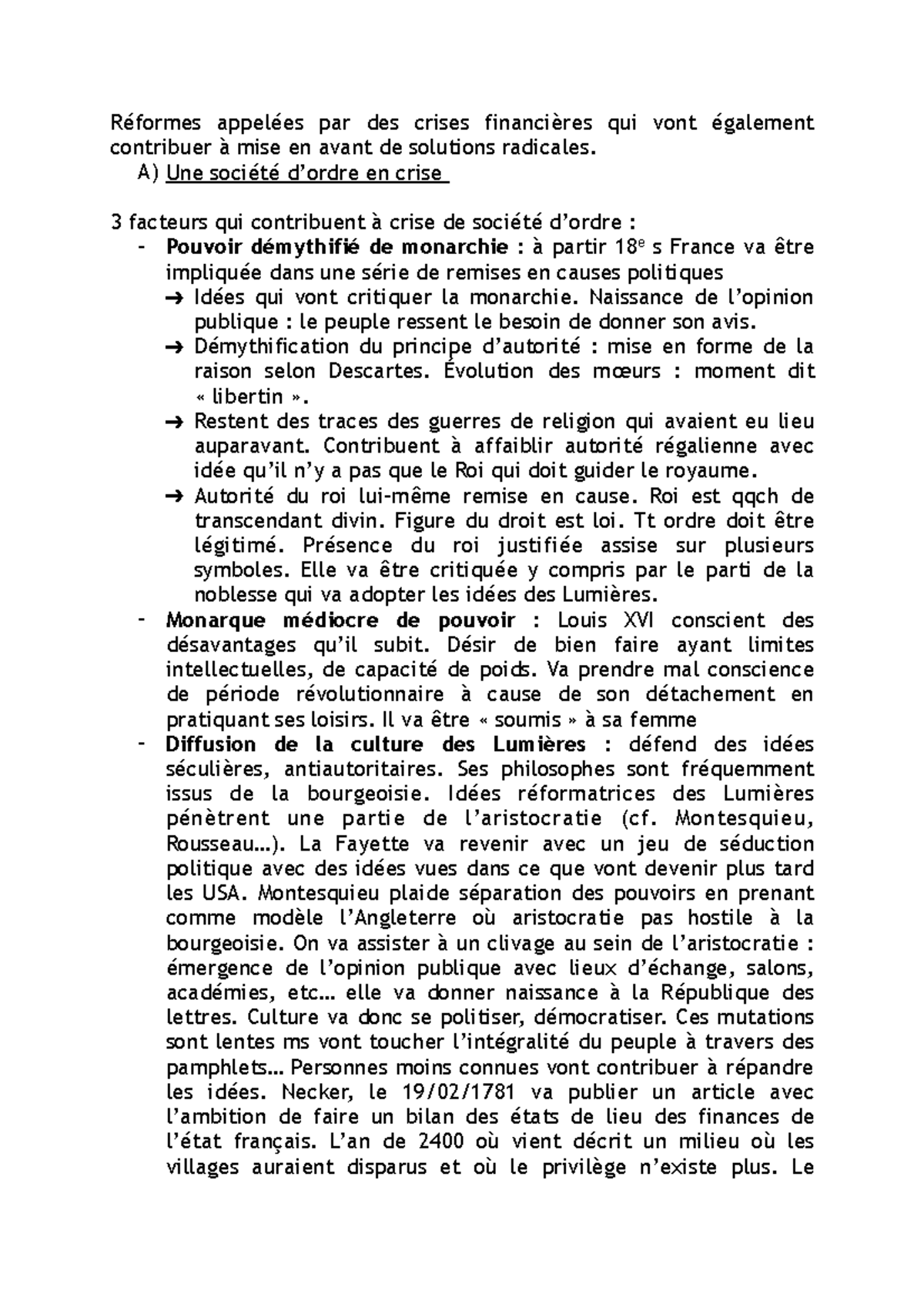 PV1 - notes - Réformes appelées par des crises financières qui vont ...