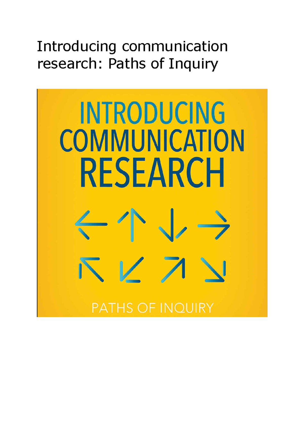 Introducing Communication Research: Chapter 1 Summary and Insights ...