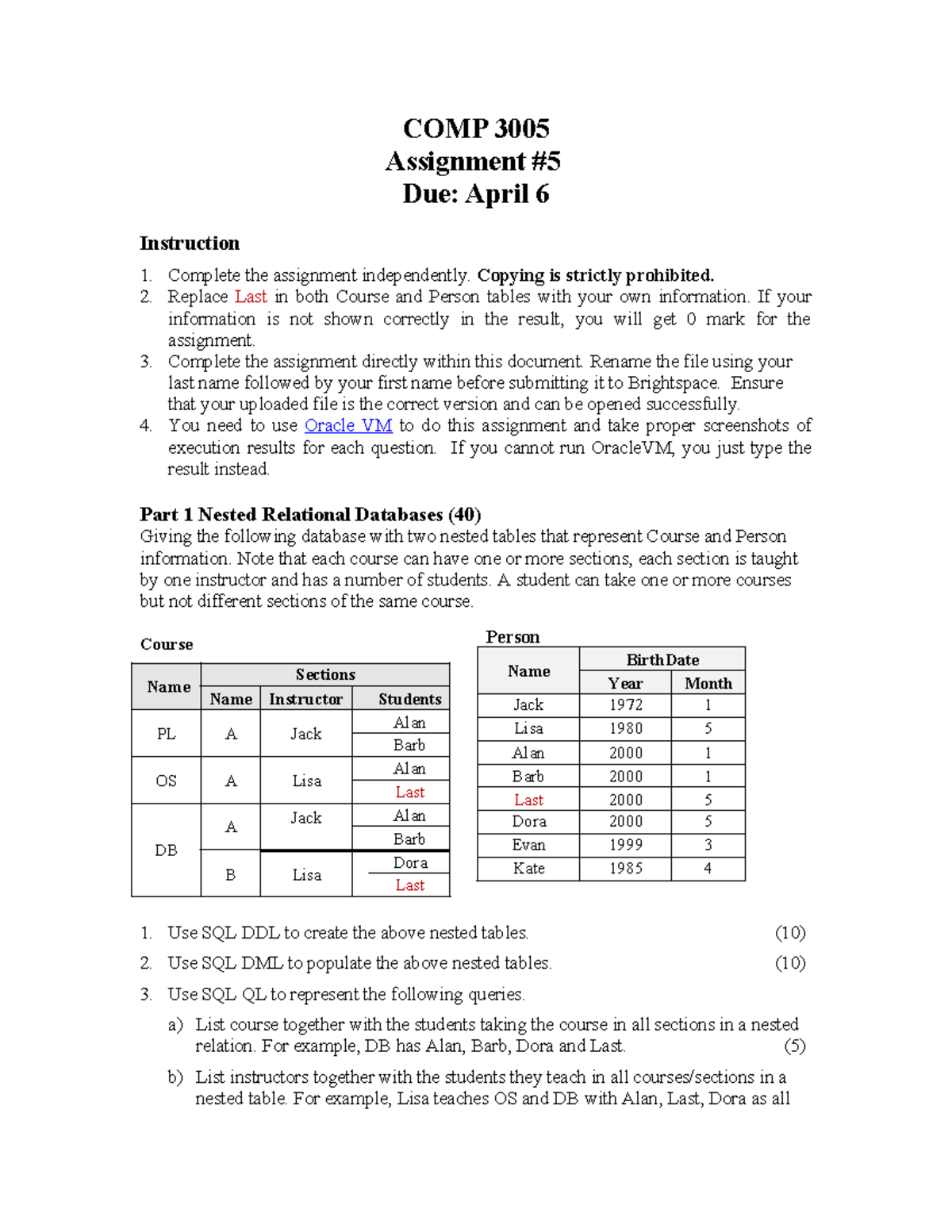 COMP 3005 AI Assignment Instructions and Guidelines - Studocu
