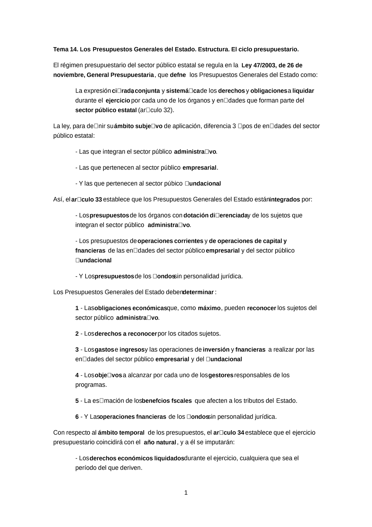 Tema 14: Estructura y Ciclo de los Presupuestos Generales del Estado ...