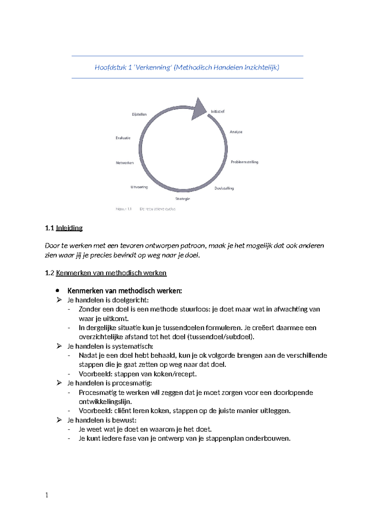 Samenvatting Methodisch Handelen Inzichtelijk - Hoofdstukken 1 tot 10 ...