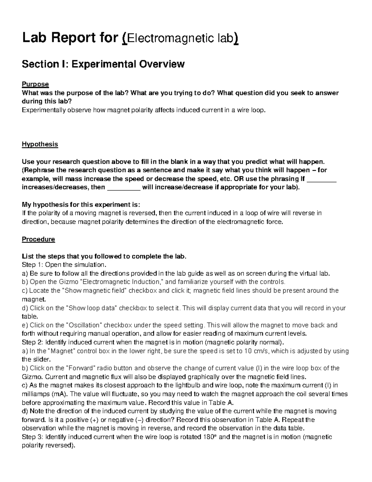 Acceleration Lab Report - Physics BTY - Mechanic Principles - Studocu