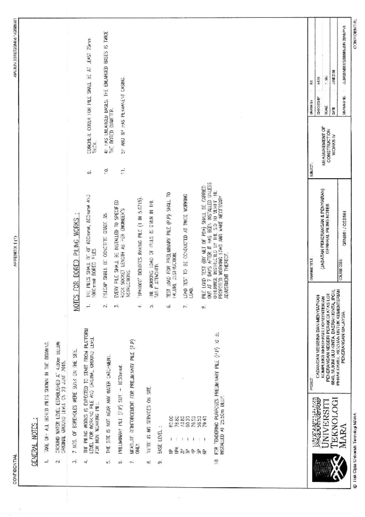 Schedule of Piling Works for Bored Piles - Project Ref: 7700 mm Ø - Studocu