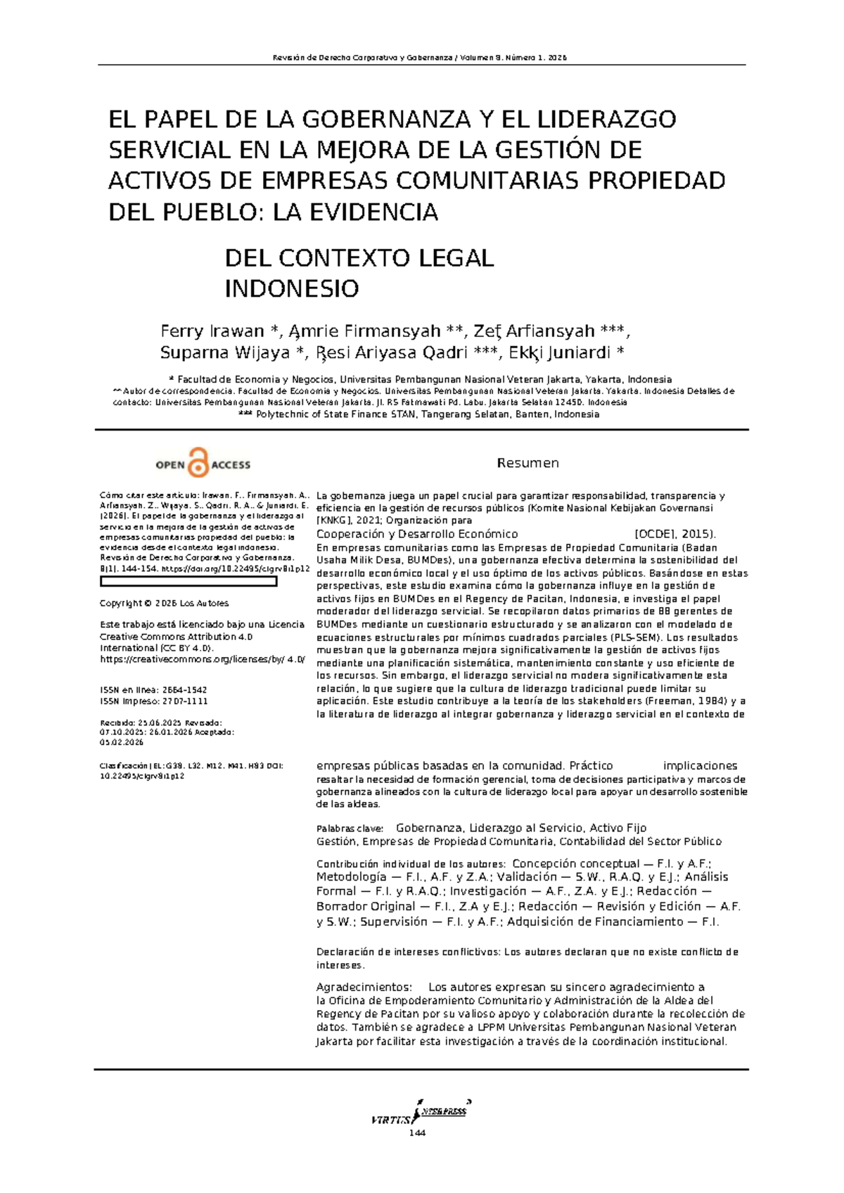 El Papel de la Gobernanza y el Liderazgo Servicial en la Gestión de ...
