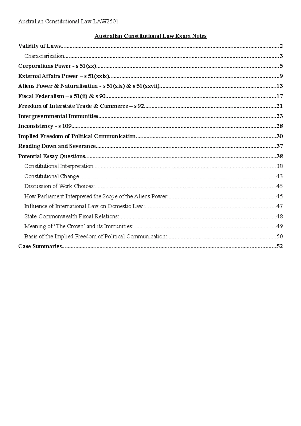 2017 Australian Constitutional Law Exam Feedback: Key Insights - Studocu