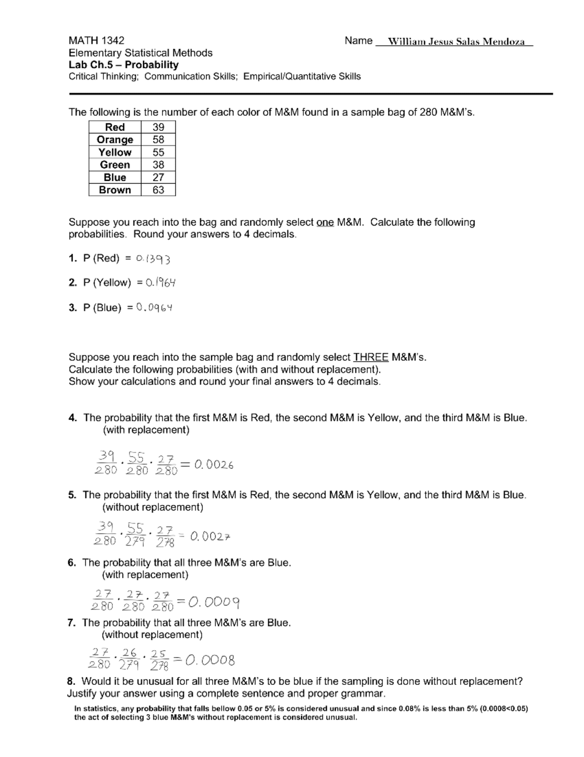 08 4Lab Ch 5 Mn M Probability (1)-1 - MATH 1342 - Studocu