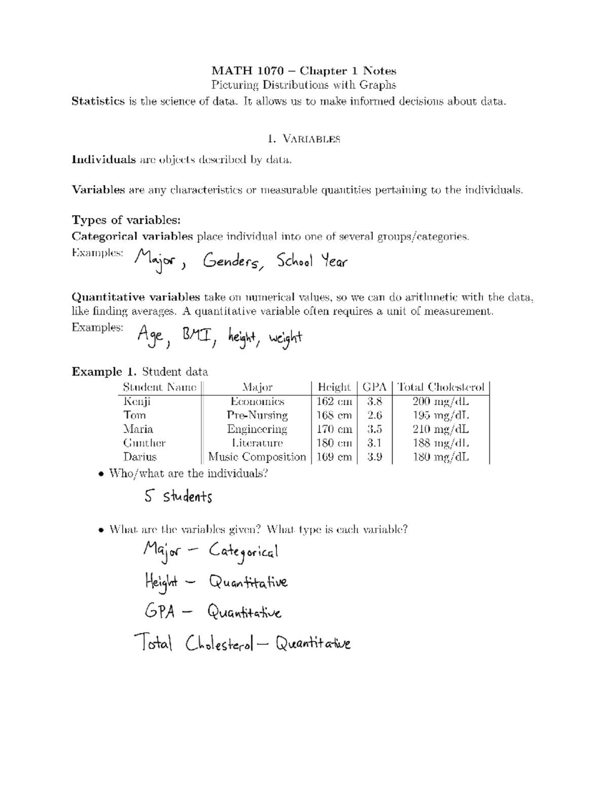 MATH 1070 Chapter 21 Notes: Comparing Two Independent Means - Studocu