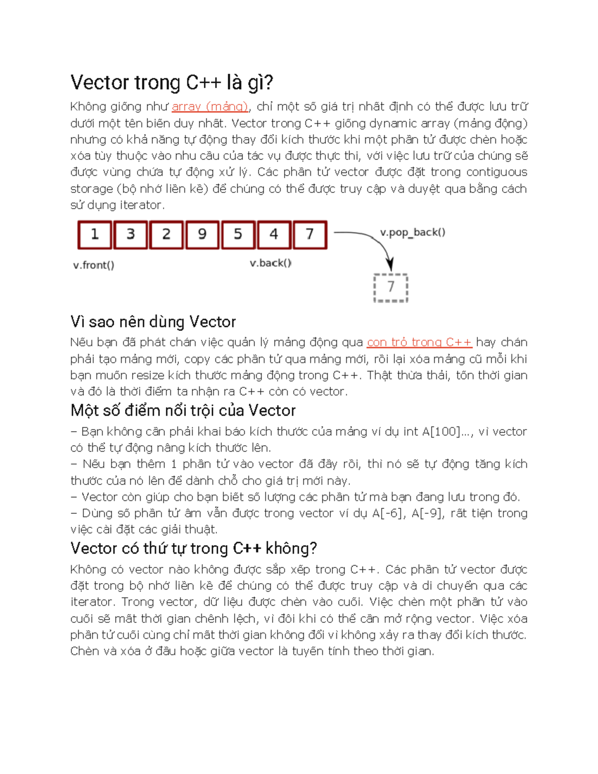 Tài liệu học về Vector trong C++ - Chương 8: Cách sử dụng và ví dụ ...