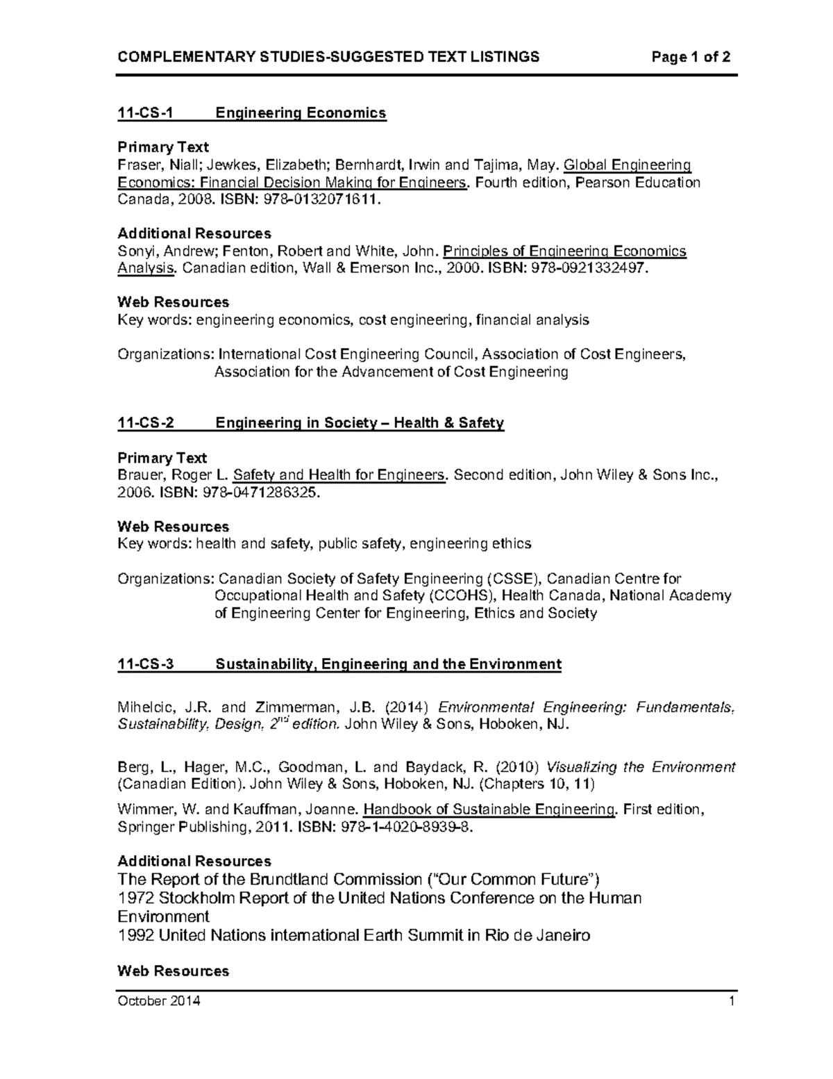 2016 PEO Mechanical Engineering Exam Textbooks Reference List - Studocu
