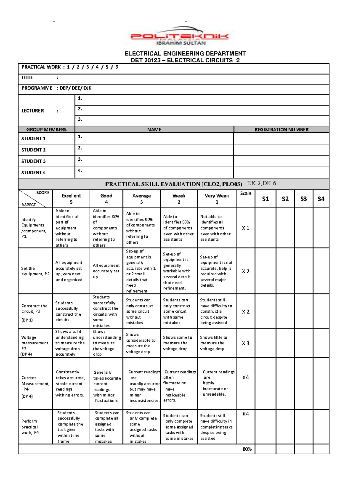 ELECTRICAL ENGINEERING DET 20123 PRACTICAL WORK LAB REPORT - Studocu