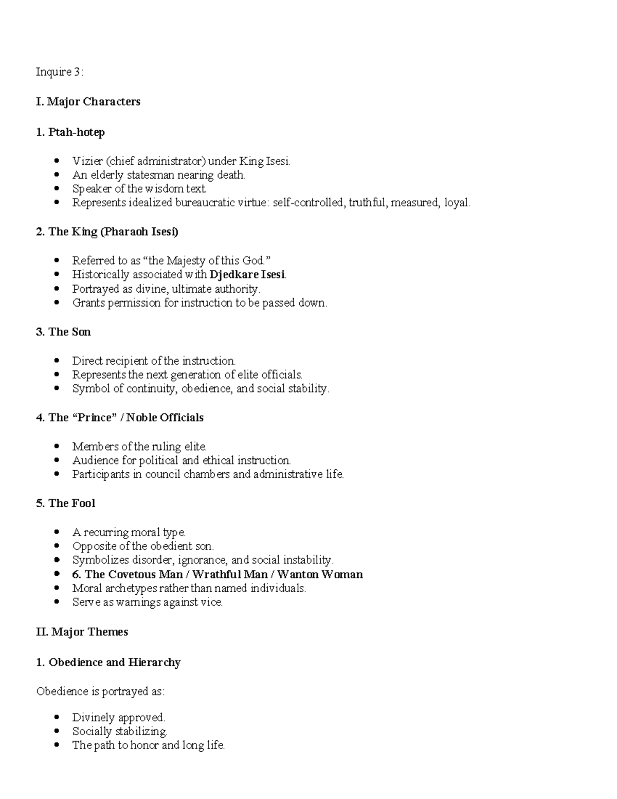 Hist 3-6: Major Characters and Themes in Ancient Texts - Studocu