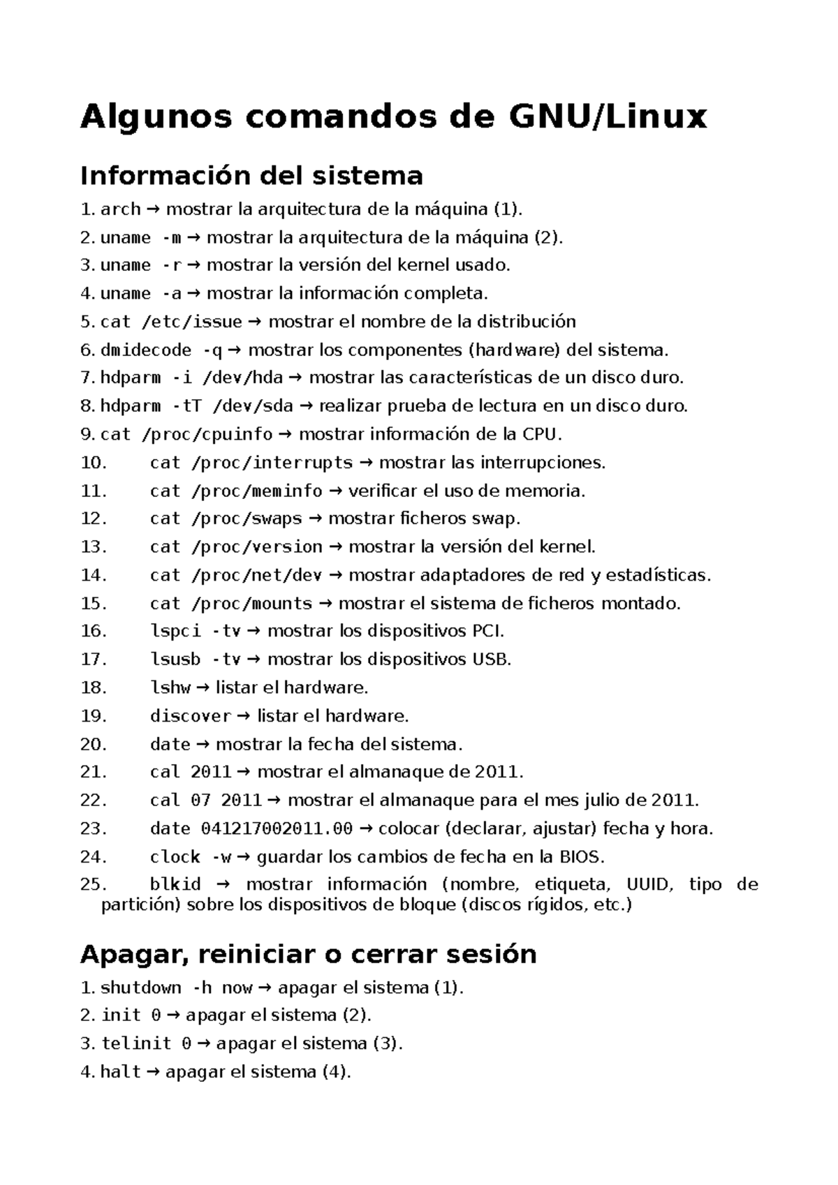 Comandos Shell - códigos de programación - Algunos comandos de GNU ...