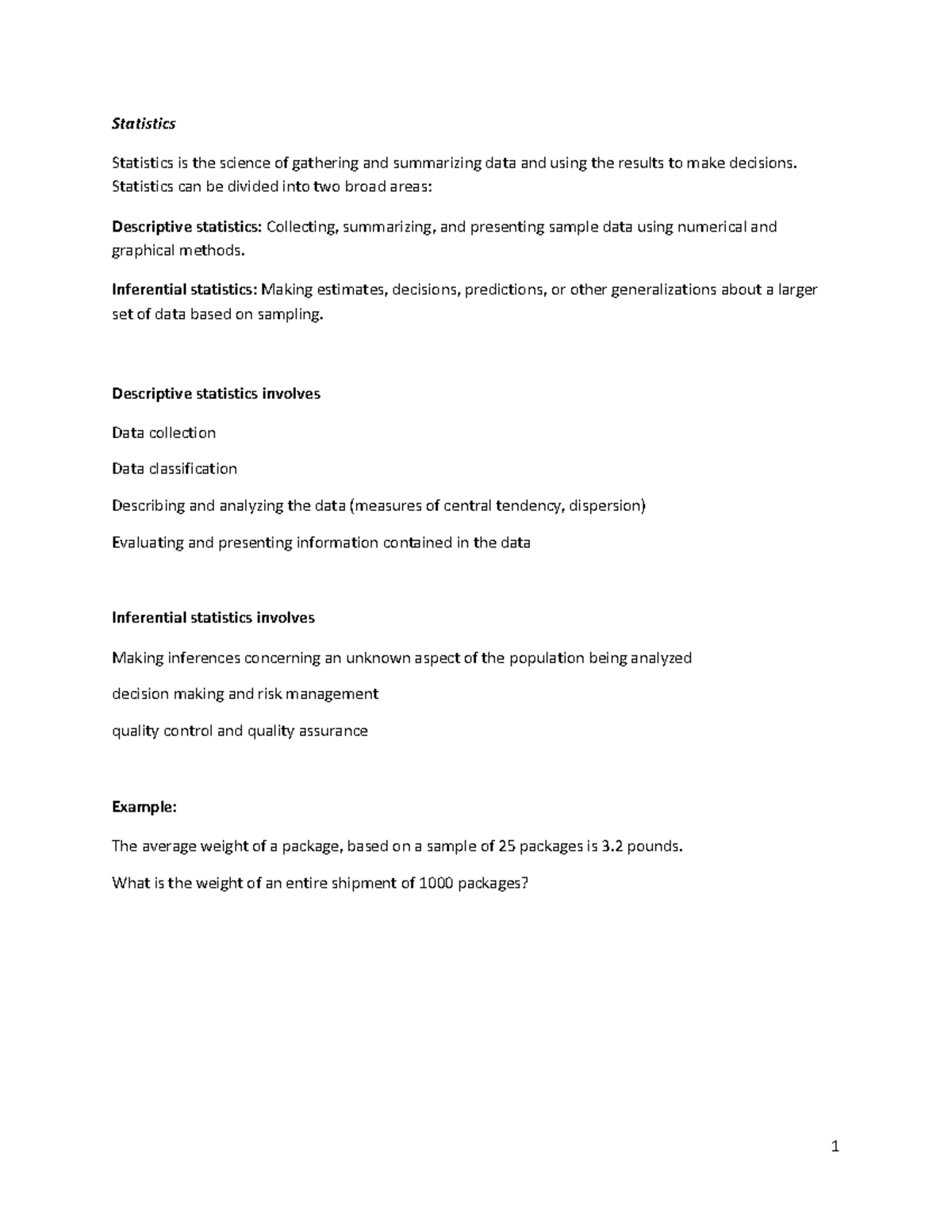 Statistics Course Notes: Sampling Methods, Data Types, and Analysis ...