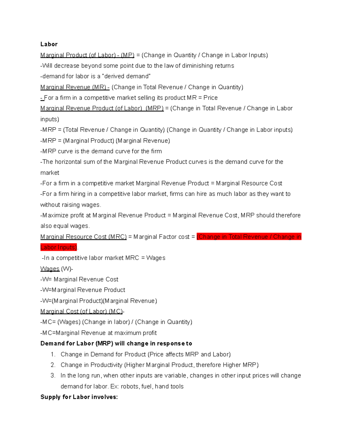 Econ 200 Final Exam Study Guide: Labor, Markets, and Policies - Studocu