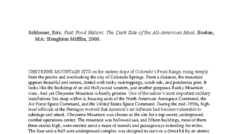 Fast Food Nation (Course Code): Analyzing America's Fast Food Culture ...