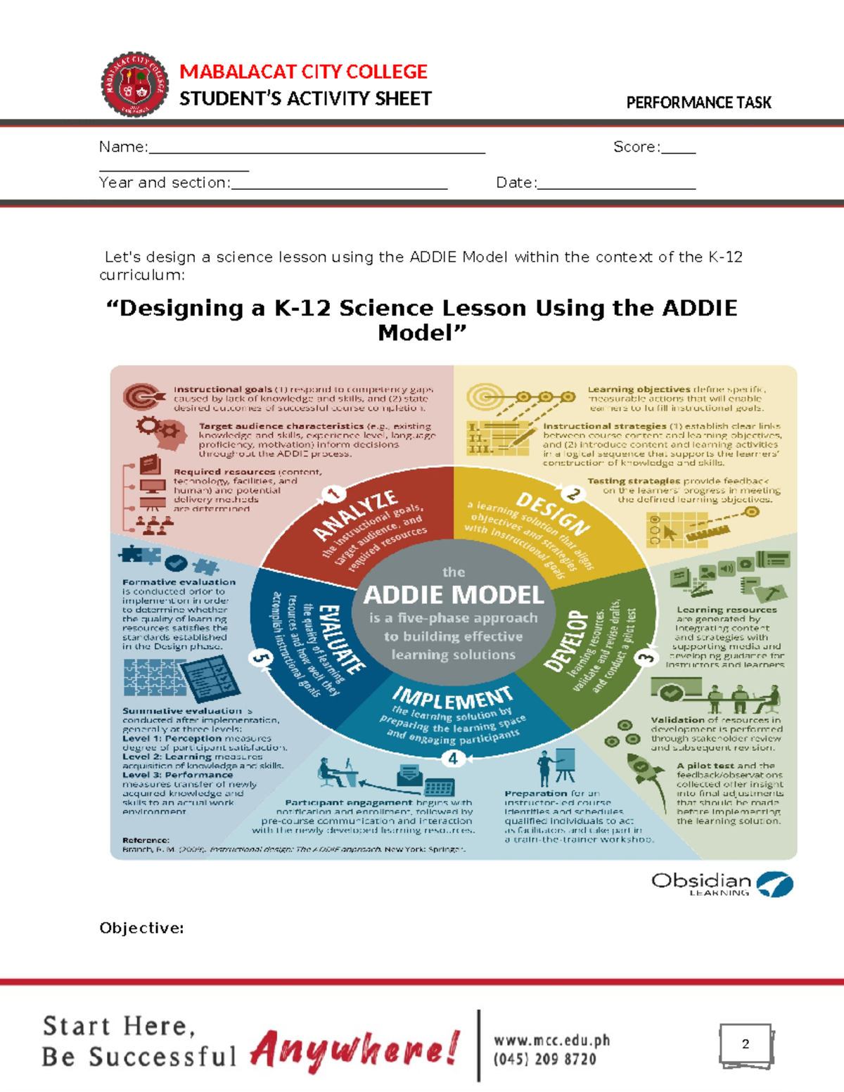 Addie- Model - Basic Needs of Living Things - Proper - PERFORMANCE TASK ...