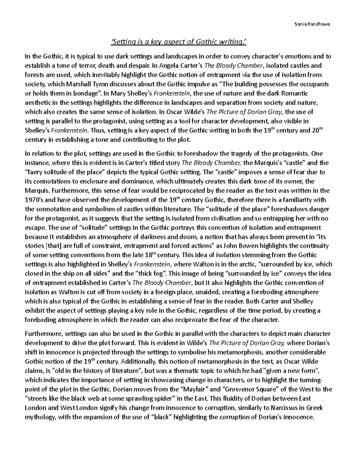 ENG 201: Gothic Literature as a Reflection of Societal Flaws - Studocu