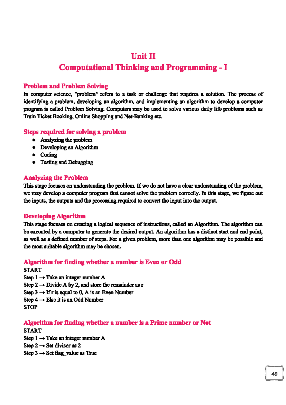 Python ebook 11 class - Unit II Computational Thinking and Programming ...