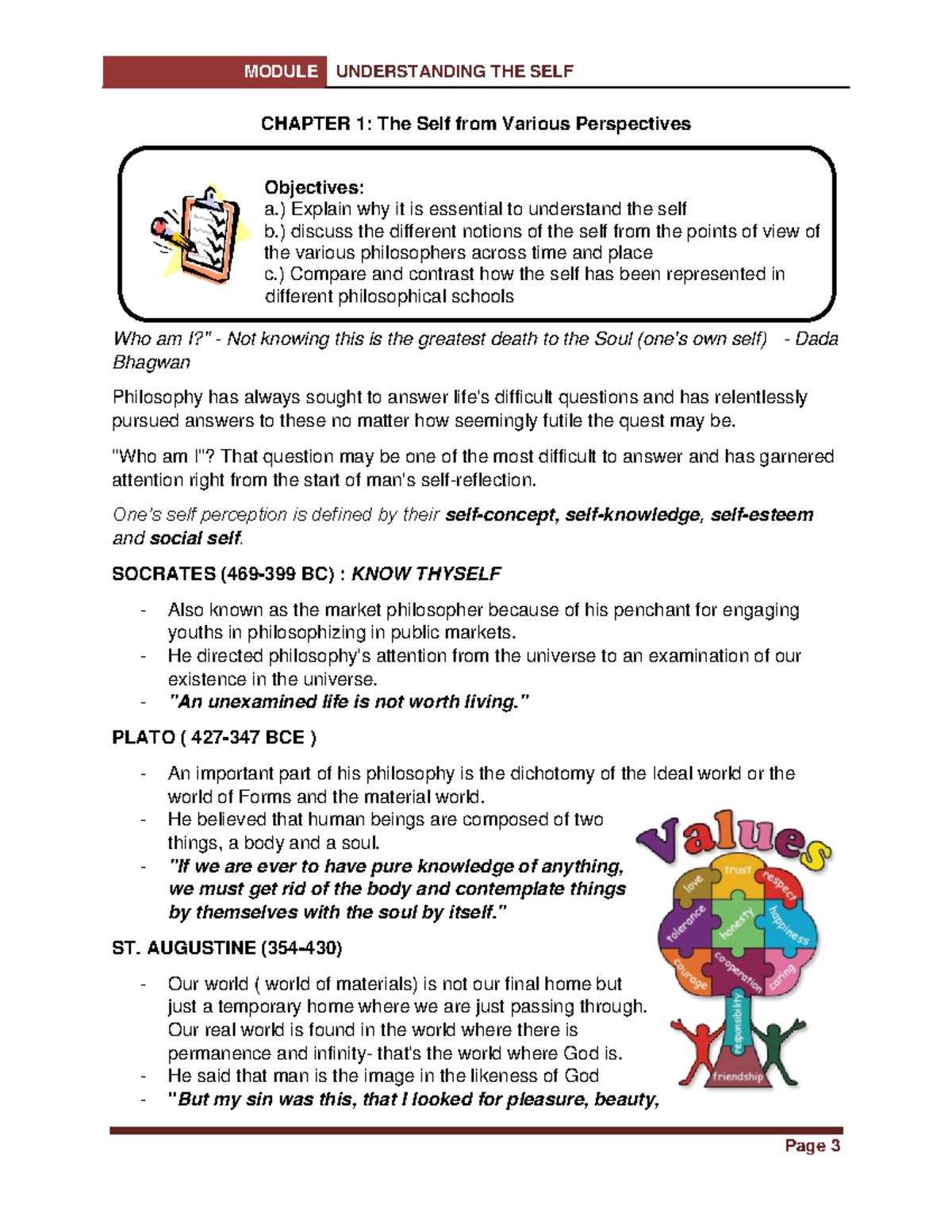 Chapter 1 - The Self from Various Perspectives - CHAPTER 1: The Self ...