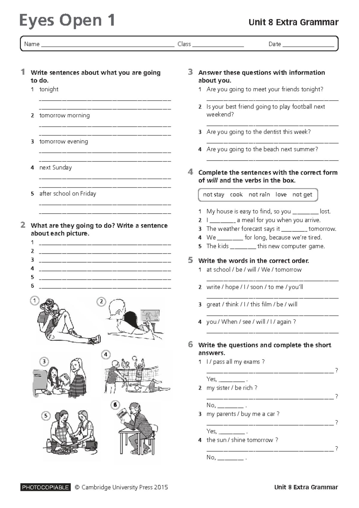 Unit 8 Extra Grammar - Future Tense Practice and Exercises - Studocu