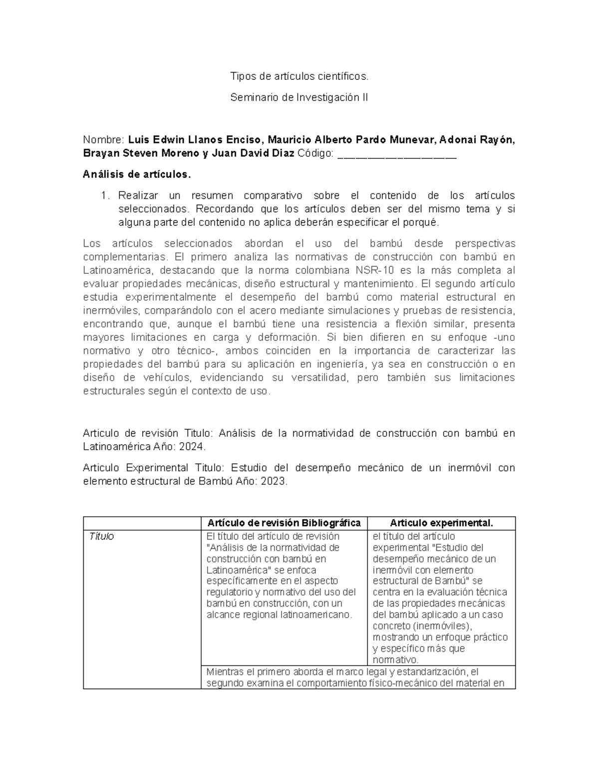 Tipos de Artículos Científicos: Análisis Comparativo - Seminario II ...