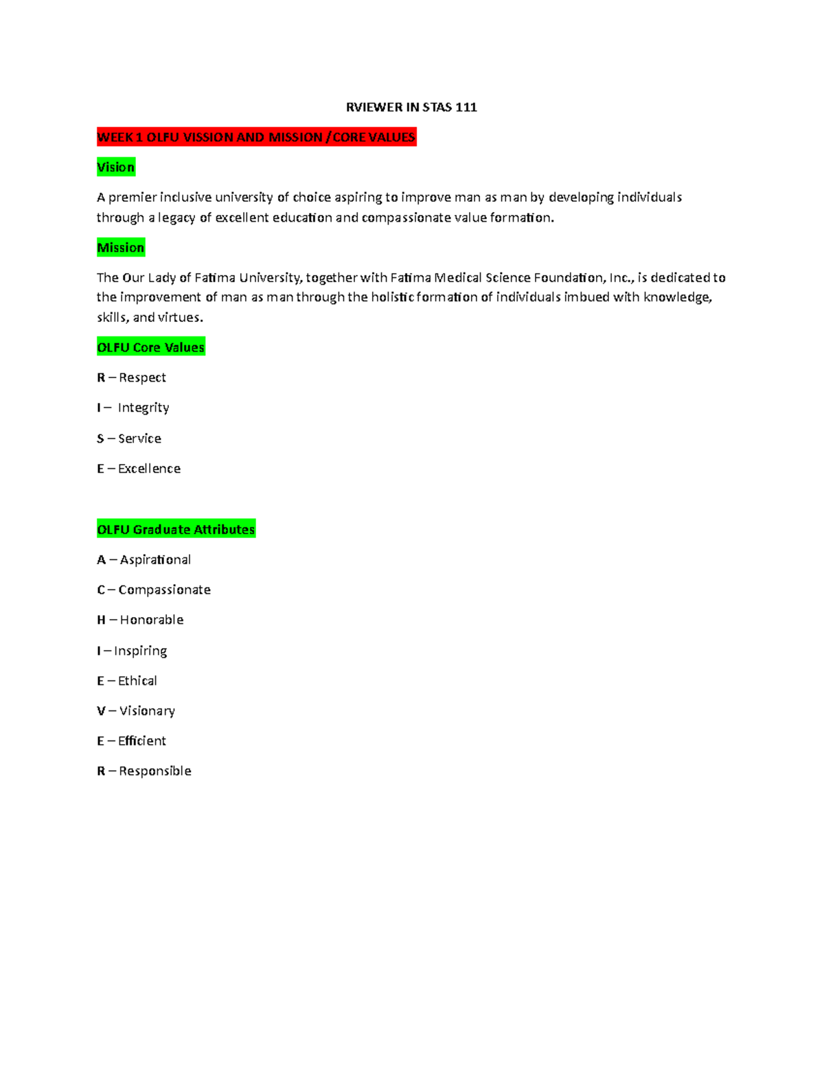 Rviewer IN STAS 111: Prelim Lecture Notes on Science, Technology ...