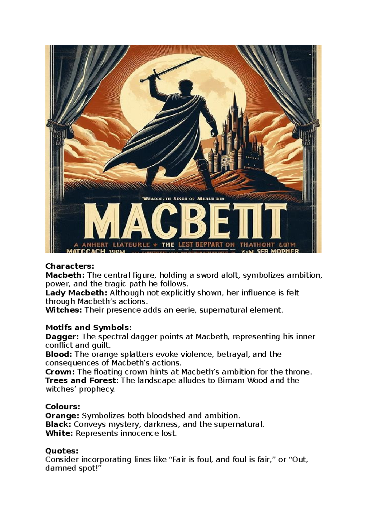 ENG 101: Character Analysis & Symbolism in Shakespeare's Macbeth - Studocu