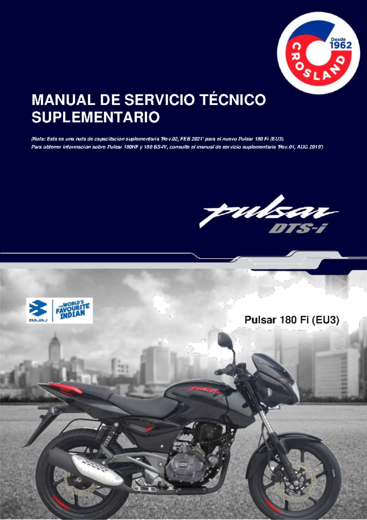 Suplementario de Servicio para Bajaj Pulsar 180 Fi (EU3) Rev.02 - Document Preview