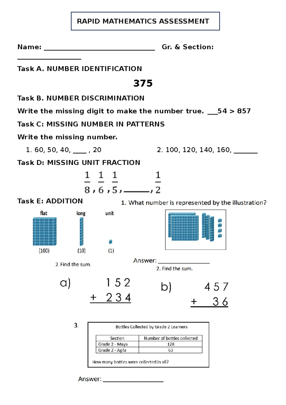 Rapid Mathematics Assessment - Elementary Education - RAPID MATHEMATICS ...