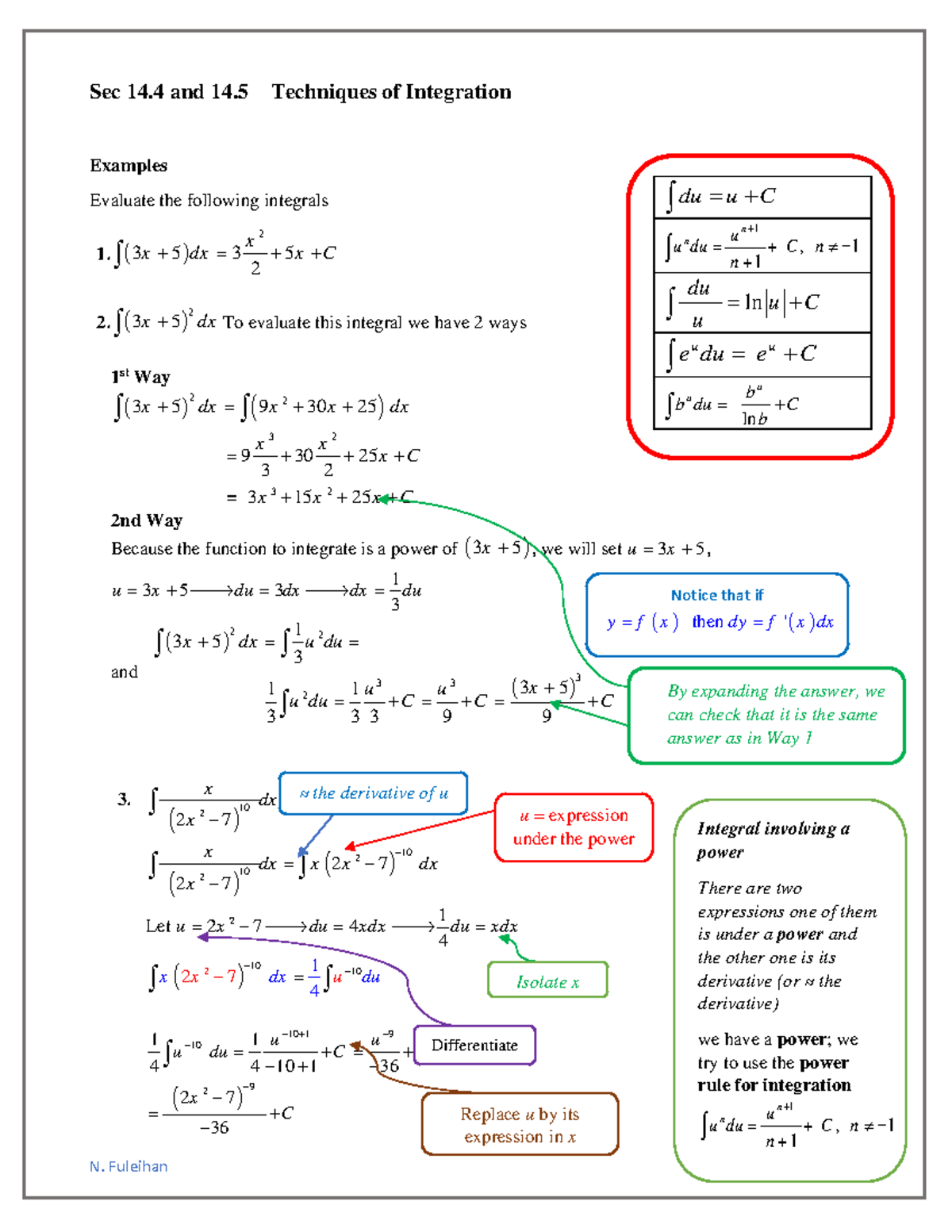 Integrals Lecture Notes for Sec 14.4 & 14.5 - Spring 2025 - Studocu