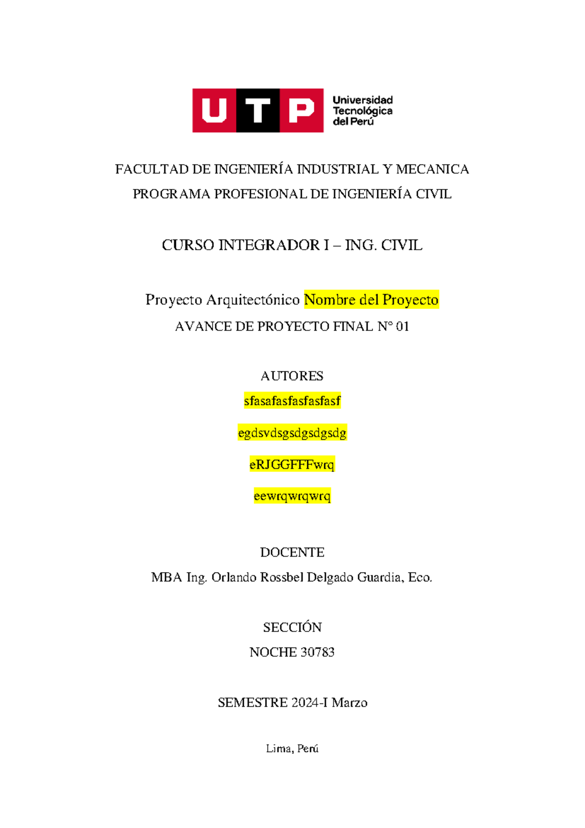 Avance de Proyecto Final I - S04 s1: Estudio de Factibilidad y ...