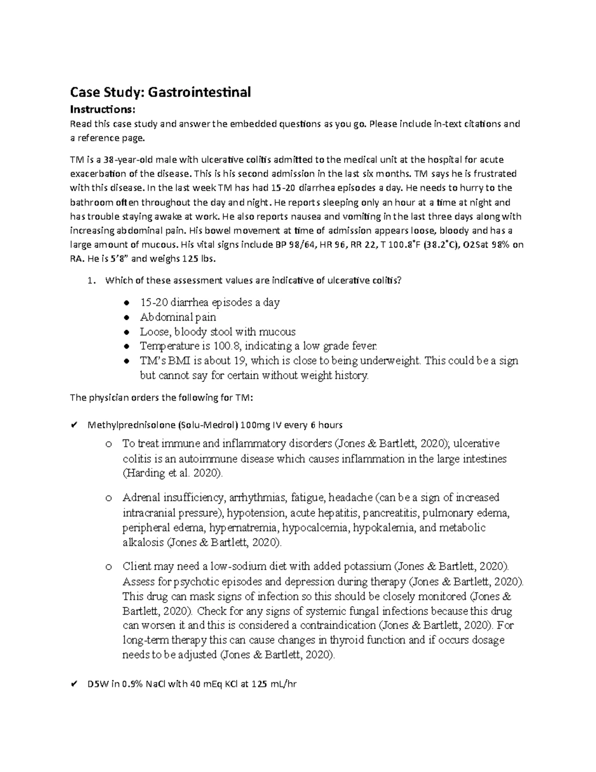 NUR390 Acute Coronary Syndrome CS - Acute Coronary Syndrome Case Study ...