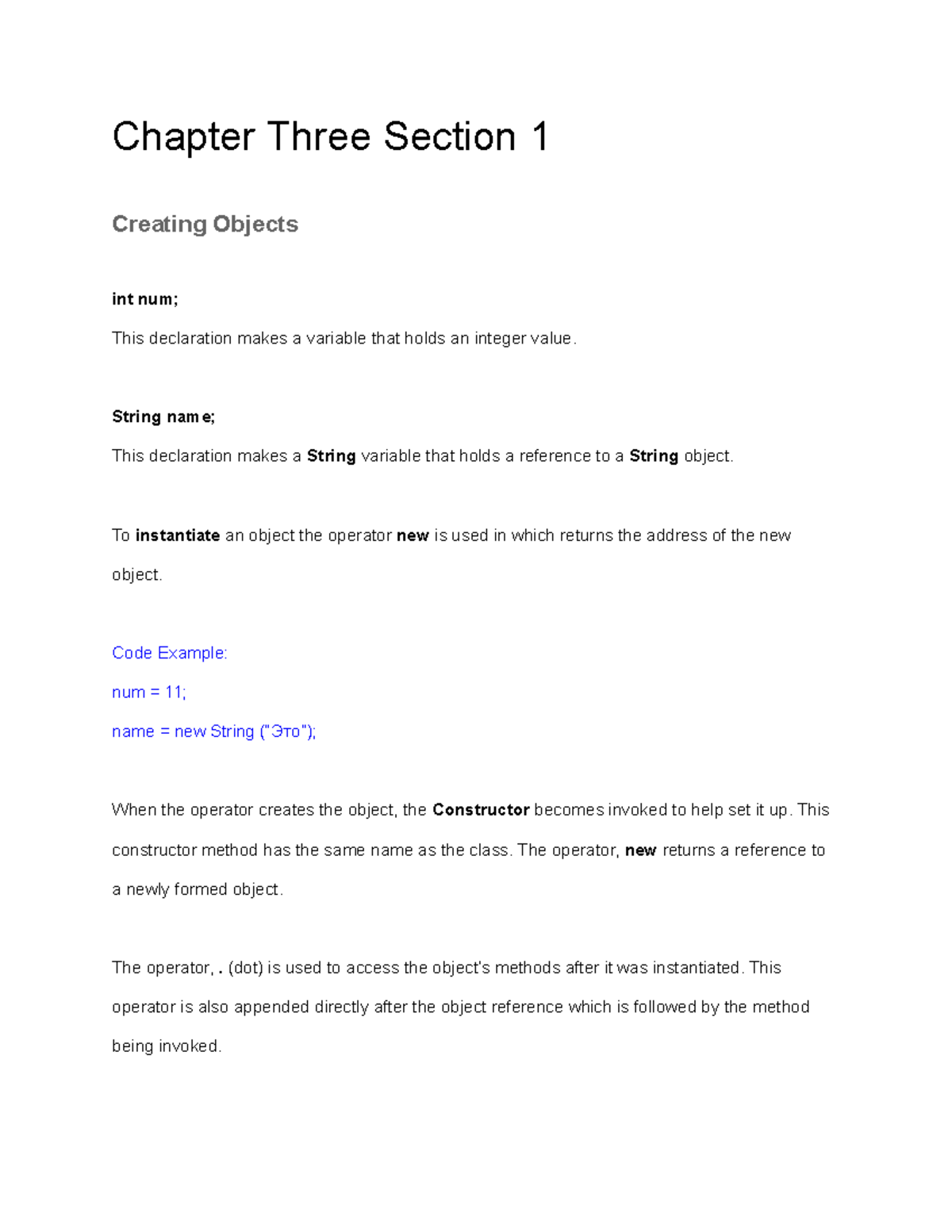 Java Foundations (CS101) Chapter 3: Creating and Instantiating Objects ...