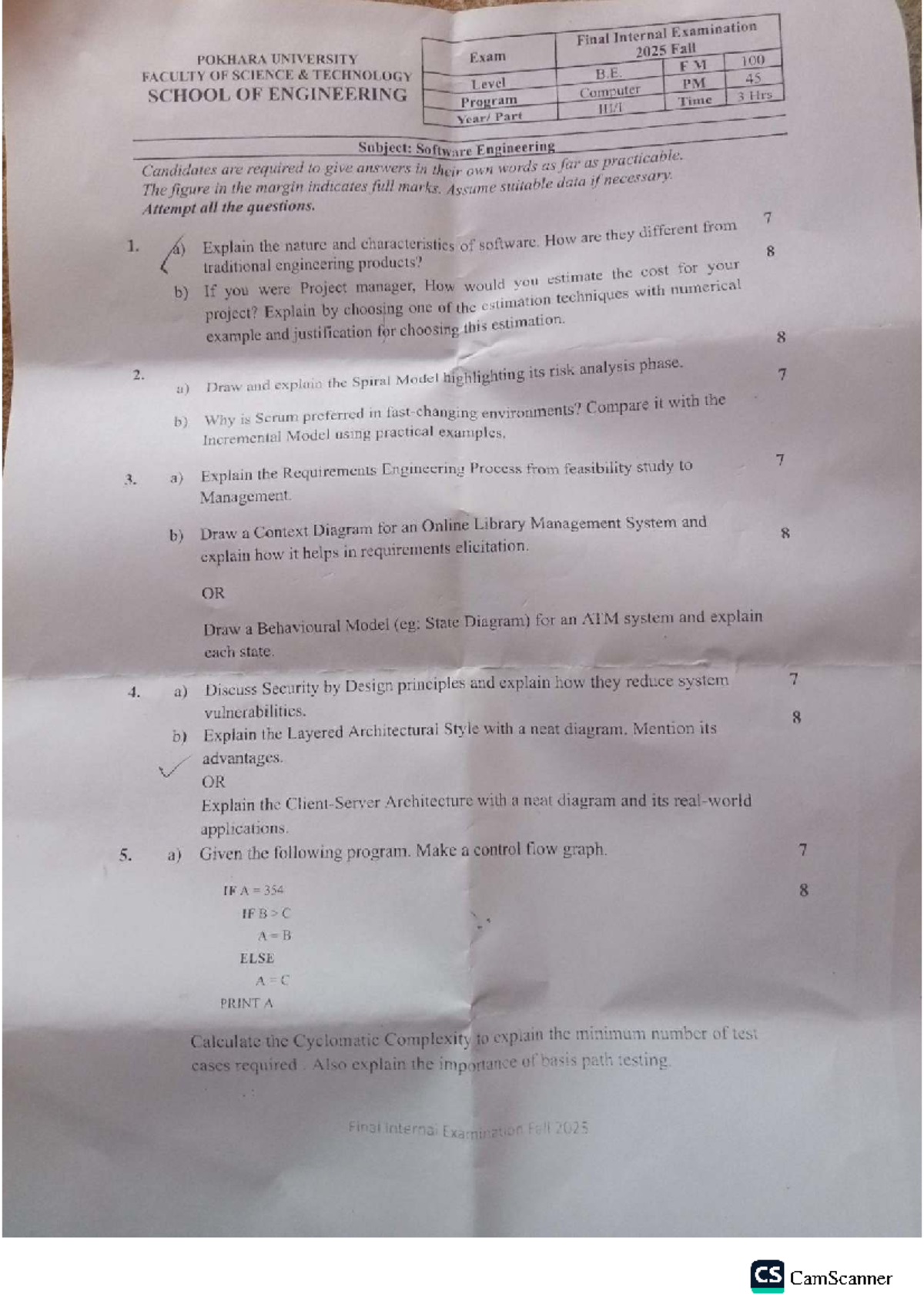 Internal Assessment Paper 2026: BE Computer Engineering Exam Guide ...