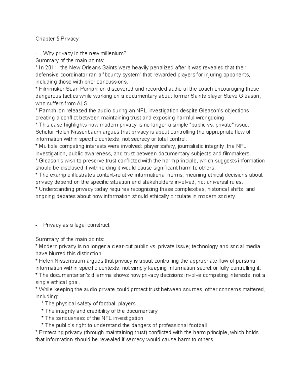 Chapter 5 Privacy: Ethical Considerations and Modern Challenges - Studocu