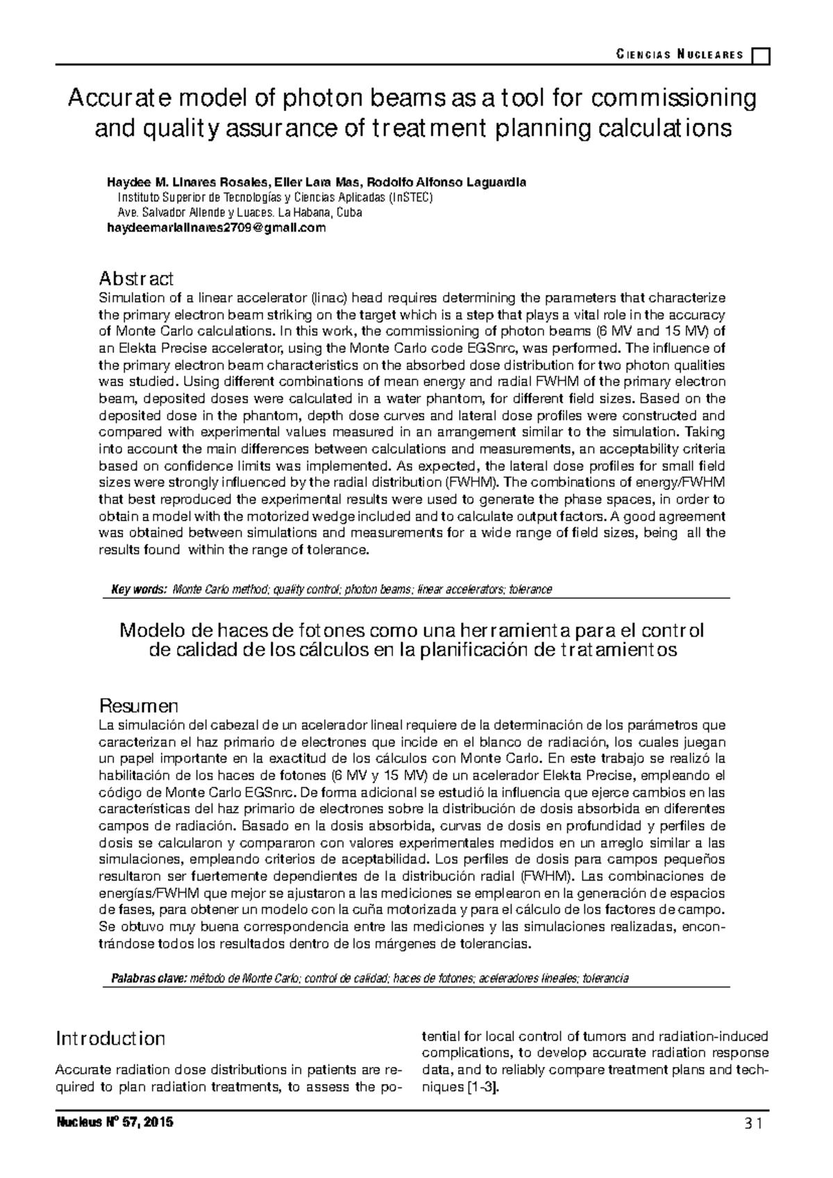 Accurate model of photon beams as a tool for commissioning and quality ...