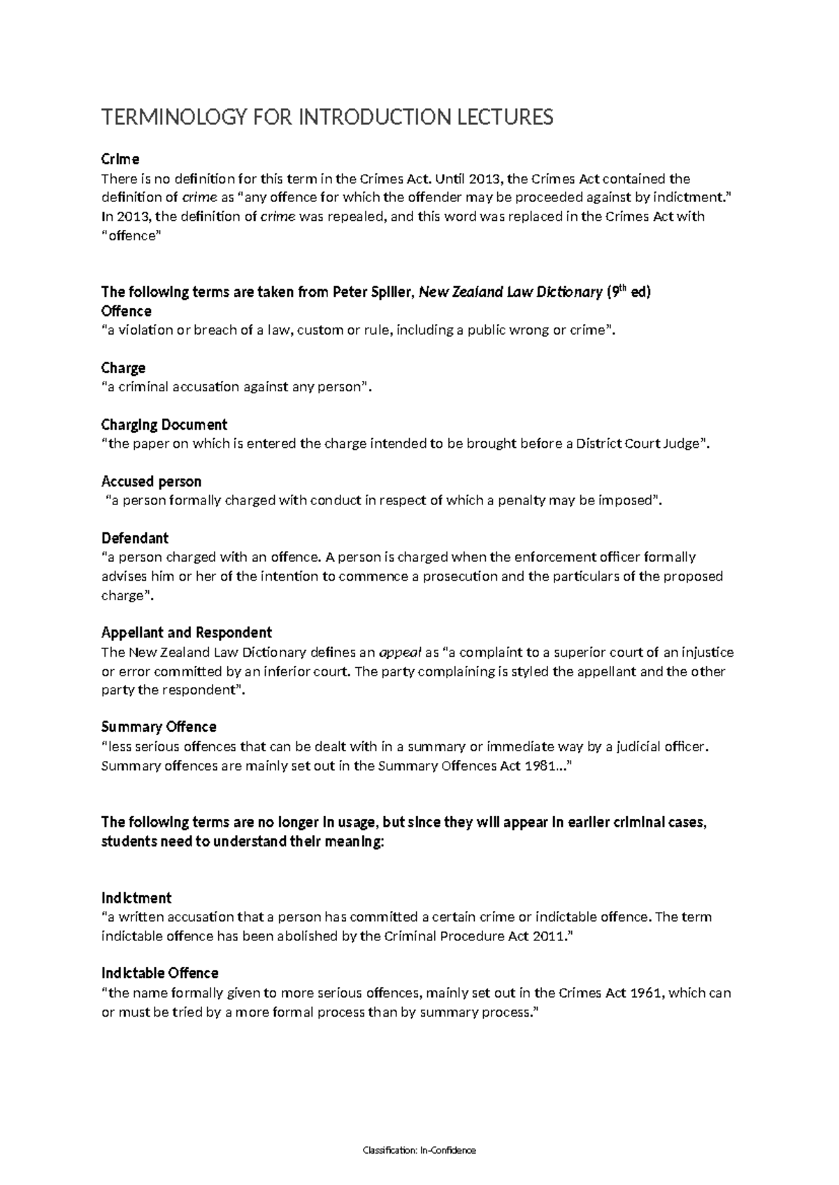 Introduction to Legal Terminology: Key Concepts in Crime Law - Studocu
