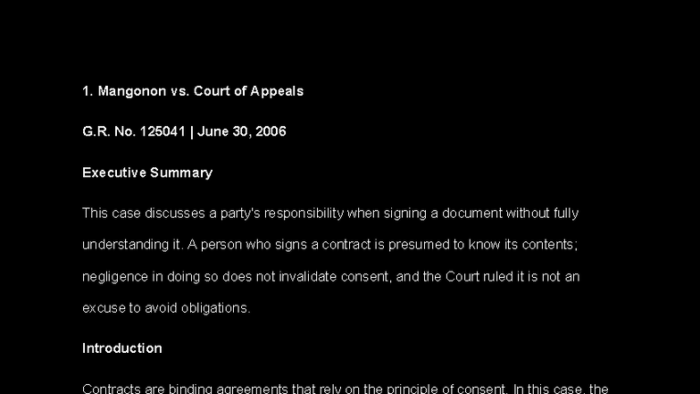 LAW 101 Finals - Case Summaries and Legal Principles - Studocu