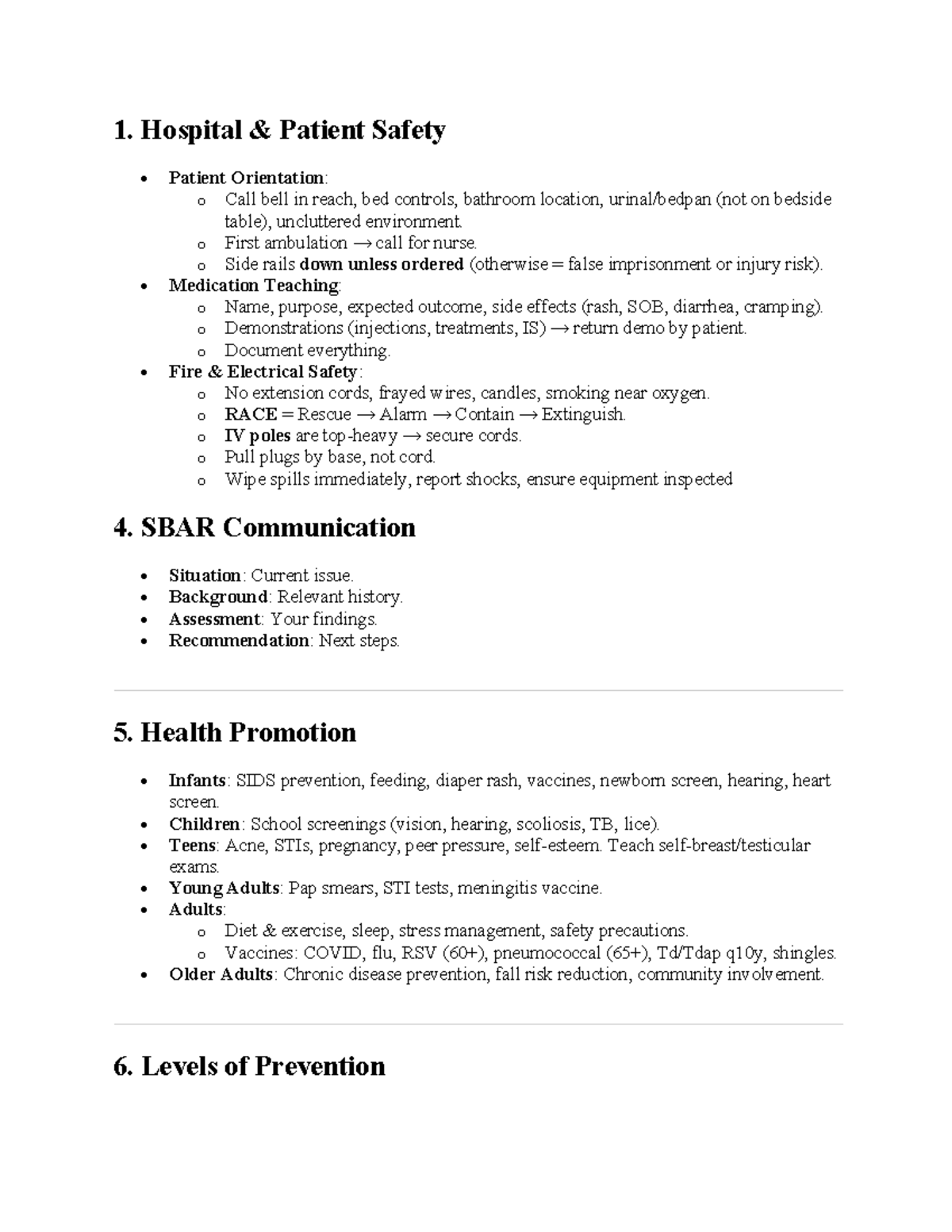 NUR 101: Comprehensive Final Study Guide on Patient Safety and Care ...