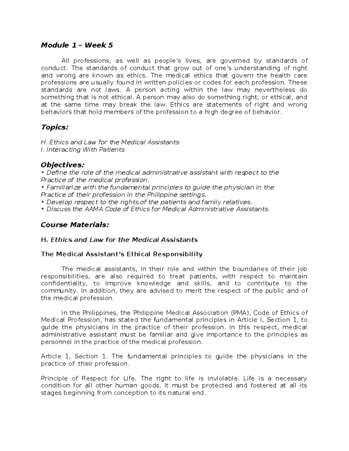Module 1 - Module 1 – Week 5 All professions, as well as people’s lives ...