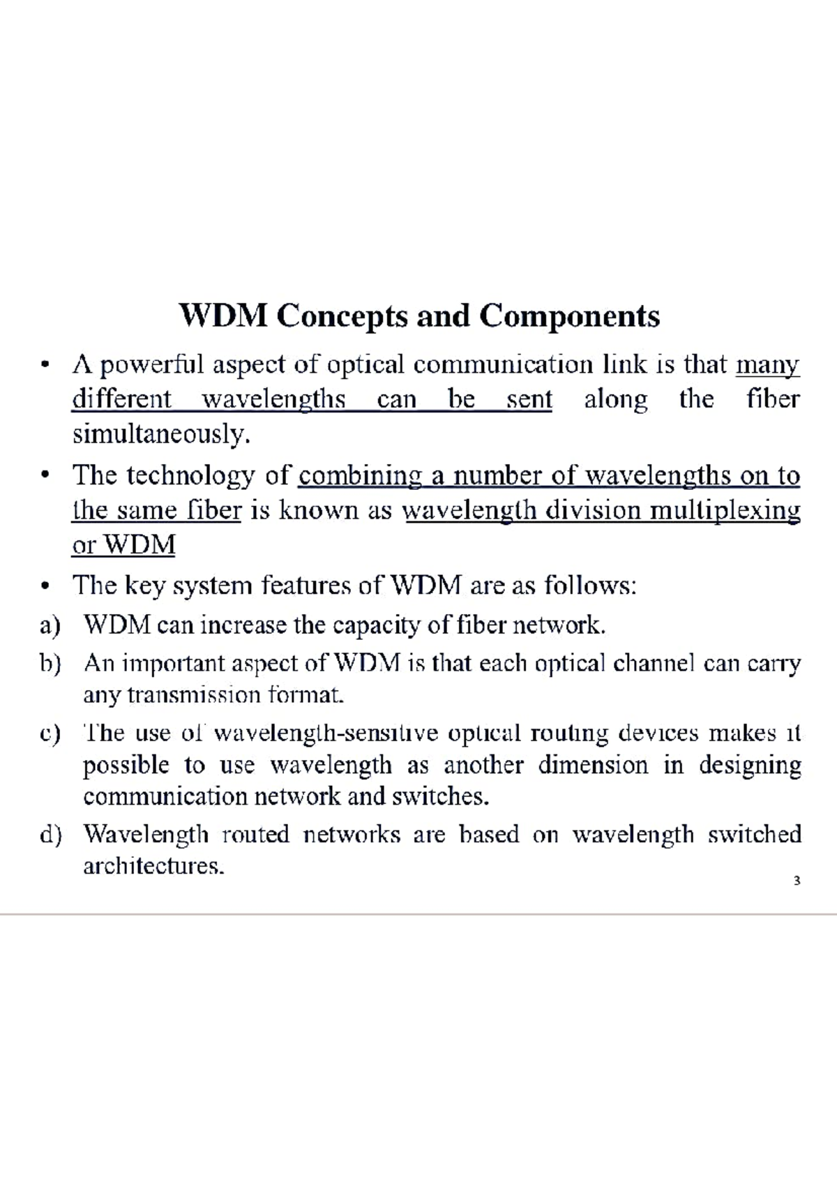 WDM 5 - Tutorial Notes on Wavelength Division Multiplexing Concepts ...